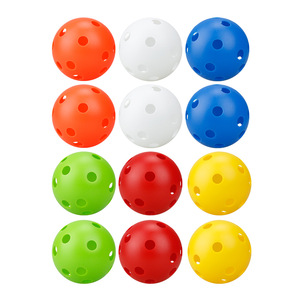 Pelotas de Pickleball Personalizadas con Logotipo, 72 mm, para Interiores, Alta Calidad, Paquete de 12, 26 Orificios, con Bolsa de Malla, Material Plástico Resistente - Product Image 1