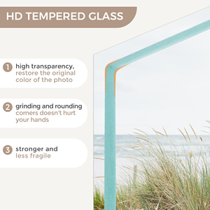 Premium Natural Oak <b>Square</b> Lightweight Picture <b>Frame</b> with Mat Shatterproof Tempered Glass Wall Mount Kit Poster <b>Frame</b> Home Decor - Product Image 4