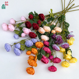 Rose artificielle à tige unique, 6 petites bourgeons, fleur en soie réaliste, décoration de mariage - Product Image 2