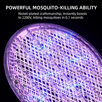 Mini raquette électrique anti-moustiques rechargeable 2-en-1 avec lampe tue-moustiques, écologique, portable et puissante pour la maison