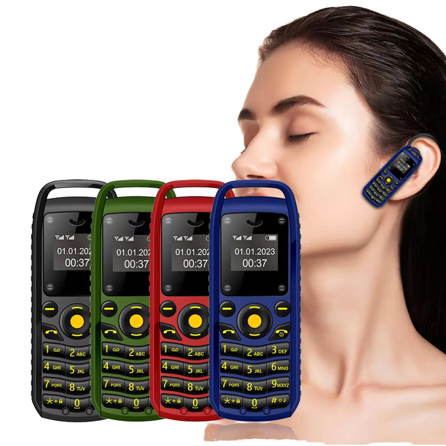 B25 Mini Mobile Phone with 2 SIM Surround BT Dialing OLED Display Standby Blacklist for Sports Spanish Operable Black Color