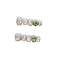 Ongles à presser faits main en strass, effet ciel étoilé œil de chat, forme carrée 5 cm, courbure en C, pour Noël