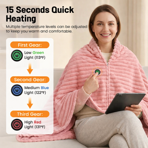 Manta Térmica Inalámbrica, Alimentada por USB 5V, Lavable a Máquina, Chal Eléctrico Calefactor, Estilo Popular <span class=keywords><strong>en</strong></span> <span class=keywords><strong>Amazon</strong></span>, OEM ODM Disponible - Product Image 3