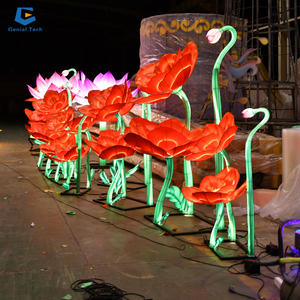 FL-58 ปรับแต่งโคมไฟดอกไม้ผ้าไหมจีนกันน้ํางานแต่งงาน LED ภายในเทศกาลโคมไฟ - Product Image 2