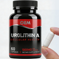 Capsules d'Urolithine à Marque Blanche, Urolithine Micronisée, Complément Antioxydant 1000mg, Urolithine Pure, Sans Gluten, Soutien Adulte