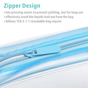 Wholesale Camping Travel Aircraft Reusable Pvc Waterproof Lightweight Matte Black White Blue <b>Transparent</b> Cosmetic <b>Bag</b> - Product Image 2