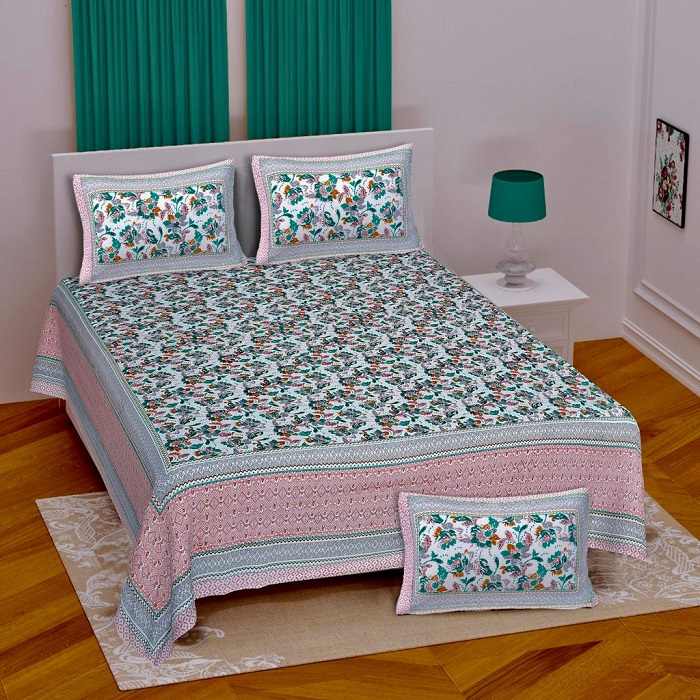 100% Cotton Woven Flat Bed Sheet Set with Pillow Cover Super King Queen Single Double Size Printed Plain Solid Soft Durable OEM