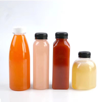 Bouteille Ronde en PET Vide 250ml 500ml 16 32OZ, Sans BPA, en Plastique Transparent avec Bouchon à Vis, Jetable pour Boissons, Yaourt, Eau et Jus, pour les Professionnels