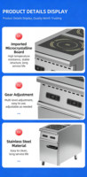 Cuisinière électrique commerciale à 2 brûleurs avec armoire, cuisinière électrique en acier inoxydable pour la cuisson, brûleur à induction pour hôtel
