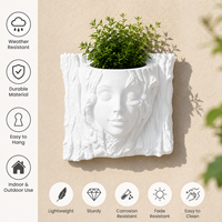 Jardinière murale en forme de visage, pot de fleurs suspendu décoratif en forme de visage humain pour la décoration intérieure et extérieure, jardin, patio, maison