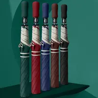 Складной зонт для гольфа, 29 дюймов, ткань одинакового цвета и ручка из ЭВА с белым опрокидывающим большим 2 Складными зонтиками