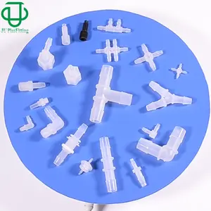 Plastic Tubing Connector JU Medical Device Plastic Barbed PP Straight Reducing Elbow Hose Tubing Fitting Tube Connector