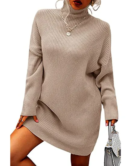 Fall Sexy Sweater Dresses Cotton Women Long Sleeve Sweater Dress One Size Knit Sweater Casual Dress Women Clothing European