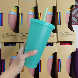 PP Reusable Heat Resistant Temperature-Sensitive Color-Changing Leak Proof Eco-Friendly Party Tumbler Straw <b>Cup</b> <b>Large</b> Capacity - Product Image 2