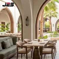 Set Meja dan Kursi Lounge Luar Ruangan Modern dari Marmer untuk Proyek Perhotelan, Furnitur Restoran Komersial Kustom J2S