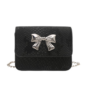 Nouveaux sacs à bandoulière tendance pour femmes en serpentine avec nœud papillon - Product Image 2