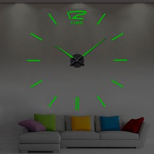 3D Luminous Wall <b>Clock</b> 47 Inch Acrylic DIY Frameless Quartz Watch Wall Sticker <b>Digital</b> <b>Clock</b> for Home Office Decoration - Product Image 3
