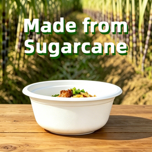 Tazón Ecológico Desechable de Bagazo de Caña de Azúcar de 500ml, Apto para Microondas, Biodegradable, Vajilla para Fideos, 50 Unidades/Paquete para Comida de Fiesta - Product Image 4