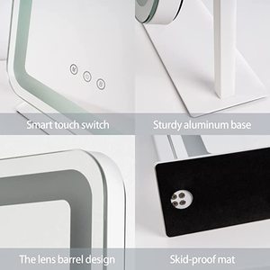 <span class=keywords><strong>Espejo</strong></span> de Vanidad LED Personalizado con Luz, Estilo Circular, Rotación de 360 Grados, para Tocador o Mesa de Maquillaje Compacta - Product Image 5