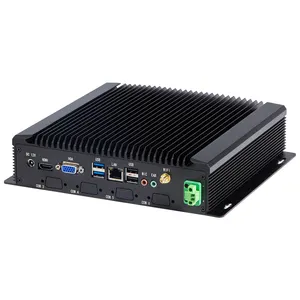 Fast delivery Mini Pc 12-36v In-tel J1800 J1900 J4125 I3 I5 I7 Fanless Mini PC Desktop Computer With COM 8USB