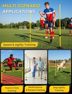 Wellshow Haies d'agilité 4FT Démontables et Réglables avec Base en Caoutchouc, Équipement de Fitness pour Piste et Champ, Pack de 3 pour Entraînement <span class=keywords><strong>Physique</strong></span> de Football - Product Image 6