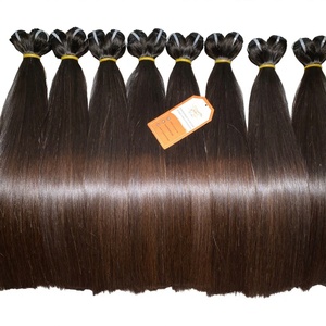 Extensiones de Cabello Vietnamita Virgen de Alta Calidad, Doble Trama a Máquina, Mechones de Cabello Liso con Puntas Marrones - Product Image 1