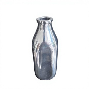 Shiny Polished Small Pillar Artificial Plants Flower Pot Living Room Decor Decorative Tabletop Metal Vases Accent Flower Vase - Product Image 1