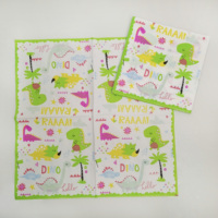 Assiettes en papier à thème animal de dessin animé pour enfants Vaisselle jetable pour dinosaures pour les fournitures de fête d'anniversaire