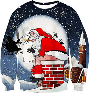 Venta de fábrica Unisex nuevo Otoño Invierno 3D sudadera cuello redondo pulóver cremallera nueva Navidad suelta Unisex - Product Image 4