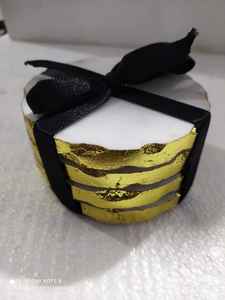 Sous-verres super vendus, de forme ronde, en pierre artisanale avec bordure dorée, pour la décoration de table - Product Image 2