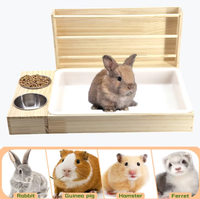 Mangeoire pour animaux de compagnie - En stock - Mangeoire à foin en bois au design minimaliste, facile à utiliser, adaptée à divers animaux, pour usage domestique, détachable et décorative