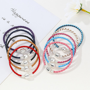 SEPT Barato DIY Pulsera de una sola cuerda de cuero para mujer Chica Cuerda trenzada hecha a mano Wrap Pulseras tejidas Joyería - Product Image 2