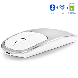 De Metal silencio recargable 2,4 GHz, <span class=keywords><strong>Bluetooth</strong></span> y ratón inalámbrico de modo Dual <span class=keywords><strong>Bluetooth</strong></span> Mouse óptico - Product Image 1
