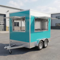 Remorque de vente alimentaire carrée au design minimaliste, conforme aux normes DOT, chariot de restauration mobile moderne pour entreprises, camion de service pour immeubles de bureaux