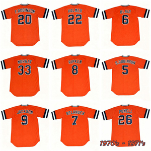 Maillot de baseball rétro des années 90, cousu, tailles S-5XL, EDDIE MURRAY, JIM PALMER, REGGIE JACKSON, MARK BELANGER, BROOKS ROBINSON - Product Image 1