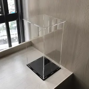 Custom transparent acrylic box with lock dustproof display storage box plexiglass  box net red square custom