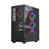 CR28 Mid Tower ATX PC Computer Case Tempered Glass Front & Side Panel ARGB Fans Water Cooling Support