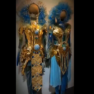 Nep melodía Armadura dorada de la tecnología del futuro reina guerrera del Partido de <span class=keywords><strong>cosplay</strong></span> del traje de mujeres <span class=keywords><strong>sexy</strong></span> etapa mostrar ropa - Product Image 1