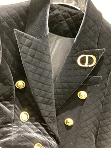 Chaqueta <span class=keywords><strong>de</strong></span> diseñador HIGH STREET, novedad 2022, para <span class=keywords><strong>mujer</strong></span>, doble botonadura, con costuras a cuadros, <span class=keywords><strong>de</strong></span> <span class=keywords><strong>terciopelo</strong></span>. - Product Image 4