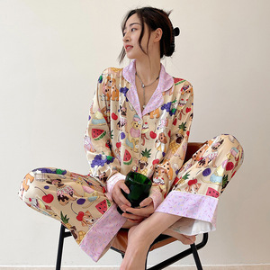 Versione coreana del bel temperamento moda Zhao Lu Si <span class=keywords><strong>Star</strong></span> con pantaloni lunghi a maniche lunghe pigiama femminile dolce casa per il tempo libero - Product Image 2