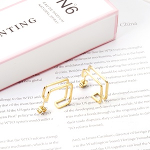 Pendientes de Acero Inoxidable con Baño de Oro de 18k para Mujer, Joyería de Lujo - Product Image 4