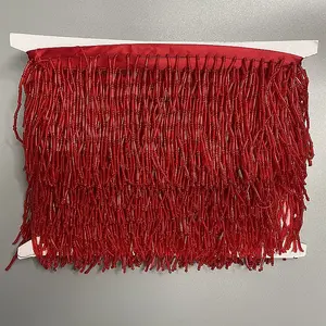 도매 유리 페르시 체인 셰 뜨개질 술 프린지 트림 재봉 제공 드레스 사용 가능 10cm 빨간 레이스 트리밍 액세서리