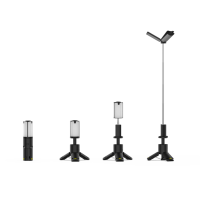 Lampes de camping portables avec support, lampe torche LED rechargeable 500LM, 3 modes de couleur