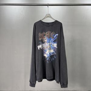 Maglietta 275g appassionata di musica <span class=keywords><strong>Rock</strong></span> alla moda di marca personalizzata stampata a maniche lunghe da uomo ampia Casual a maniche lunghe t-shirt - Product Image 3