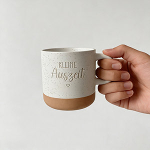 Taza de Café de Cerámica Moteada con Grabado de Texto Personalizado para el Hogar y la Oficina - Product Image 3