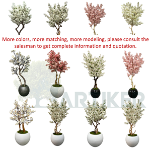 Árbol de Magnolia artificial de interior <span class=keywords><strong>blanco</strong></span> con material de madera Faux Cherry Blossom para restaurante Hotel decoración del hogar - Product Image 4