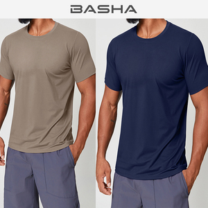 Camiseta Deportiva Casual de Manga Corta para Hombre, Cuello Redondo, Suave al Tacto, de Secado Rápido, Ideal para Baloncesto y Tenis, Marca <span class=keywords><strong>BASHA</strong></span>, Gran Venta - Product Image 1