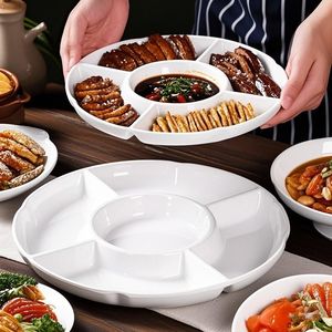 Five Compartment Plastic Serving Tray 25Cm For Restaurant Cold Dish And Sashimi Platter Divider Tray - Product Image 1