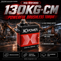 Servomoteur industriel UAV XQ-S9130D 130 kg en aluminium 7075 CNC, sans balais, haute tension, étanche, 16,8 V, pour charge lourde