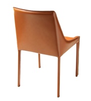 Mobilier de salle à manger moderne italien, selle orange, chaise de salle à manger moderne avec pieds en Tube métallique chromé, nouvel arrivage